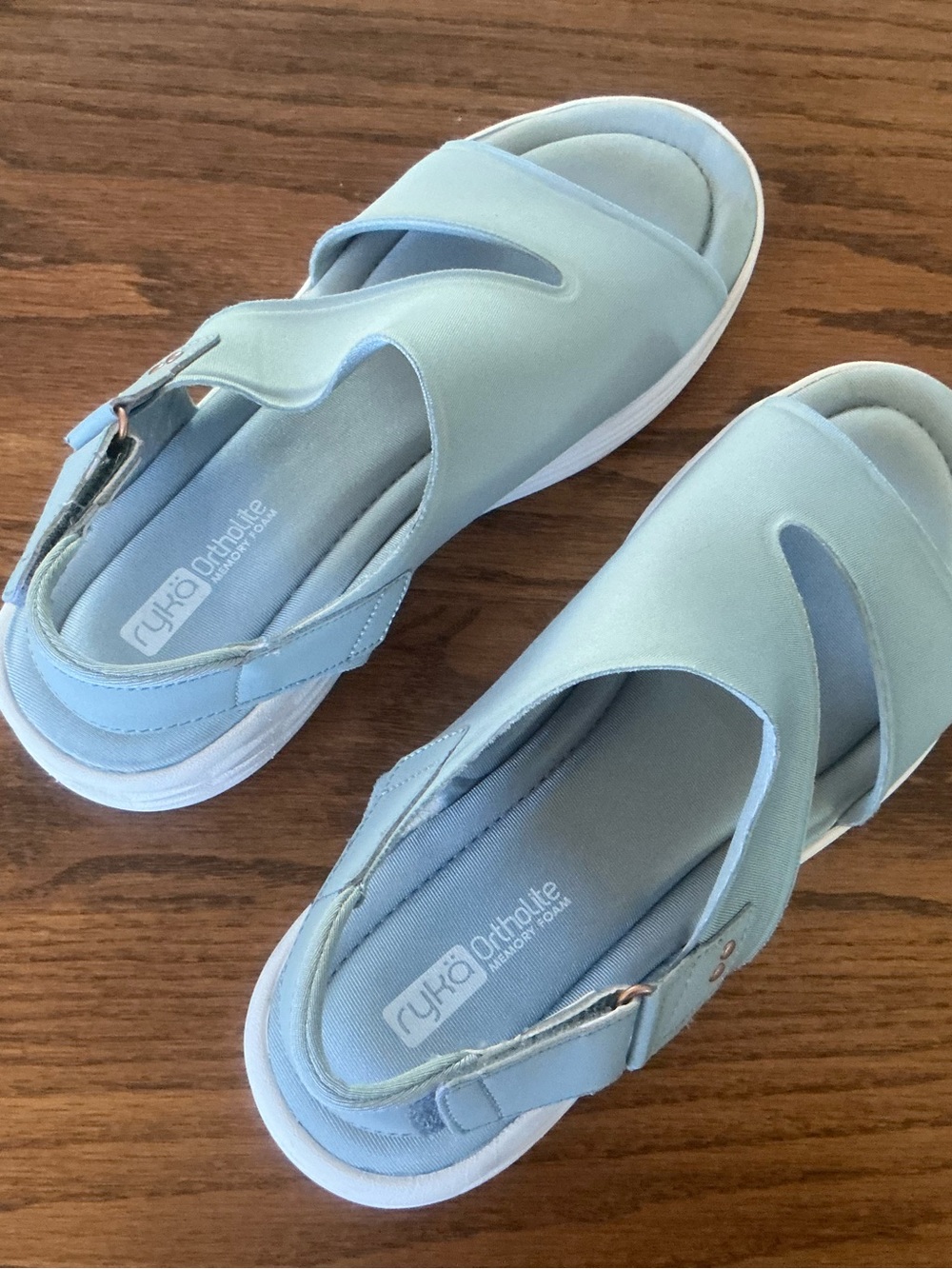 Ryka Ortholite Grey Mist Nicolette Memory Foam Sandals-size 9.5